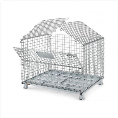 Collapsible Wire Mesh Pallets Metal Foldable Cage With 500KG Capacity